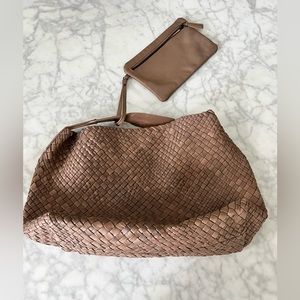 Falor Italian Leather Woven Bag